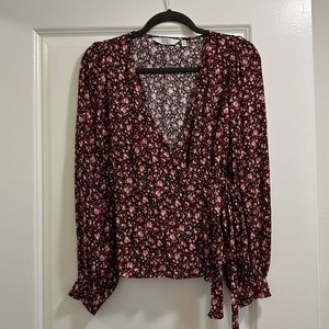 & Other Stories Floral Wrap Style Blouse